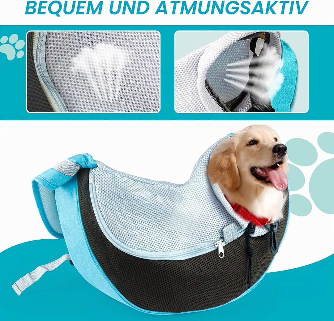 Tragetuch Hund Hundetragetasche Welpen, Atmungsaktives Hundetragetasche bis 5kg Hundetragetuch für K
