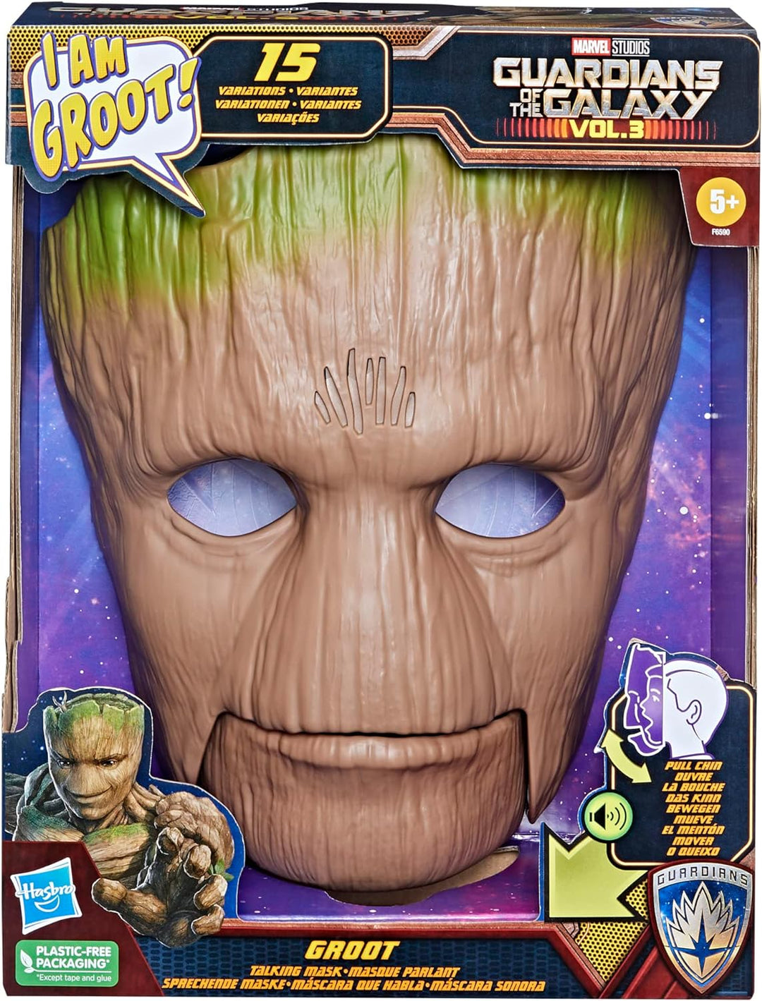 Marvel Guardians of The Galaxy Vol. 3 Groot Rollenspielmaske, sprechende Groot Maske, Superhelden-Ma