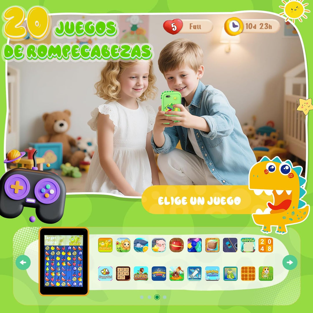 Fippesax Kinder Handy Smartphone Spielzeug, Kinderkamera 2,8" Handy für Mädchen & Jungen, 8G SD Kart