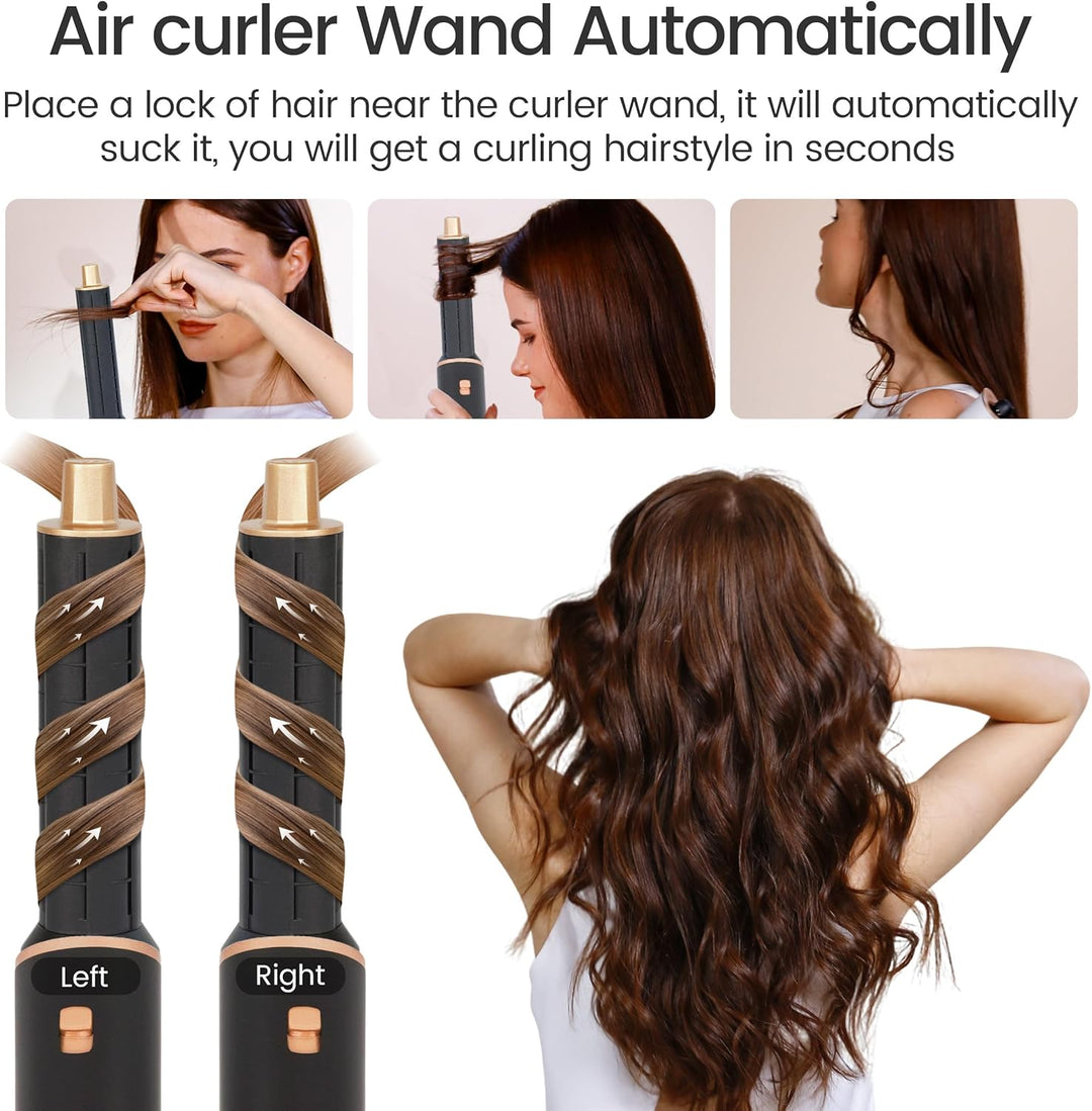 5 in 1 Air Styler 1000W Set, Hairstyle mit Rundbürstenföhn Haarstyler Warmluftbürste Föhn Lockenstab