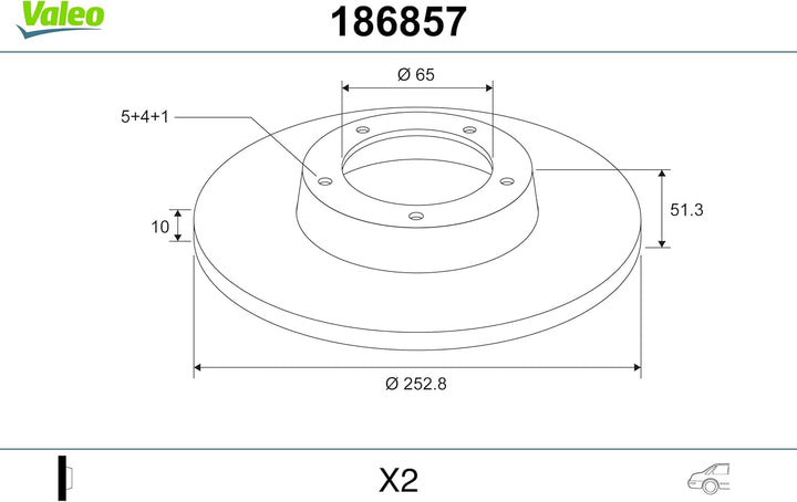 VALEO 186857 Bremsscheibe