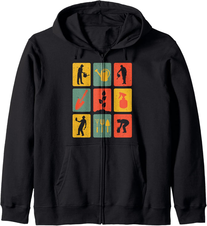 Retro Vintage Gärtner Gartenarbeiter Garten Giesskanne Kapuzenjacke
