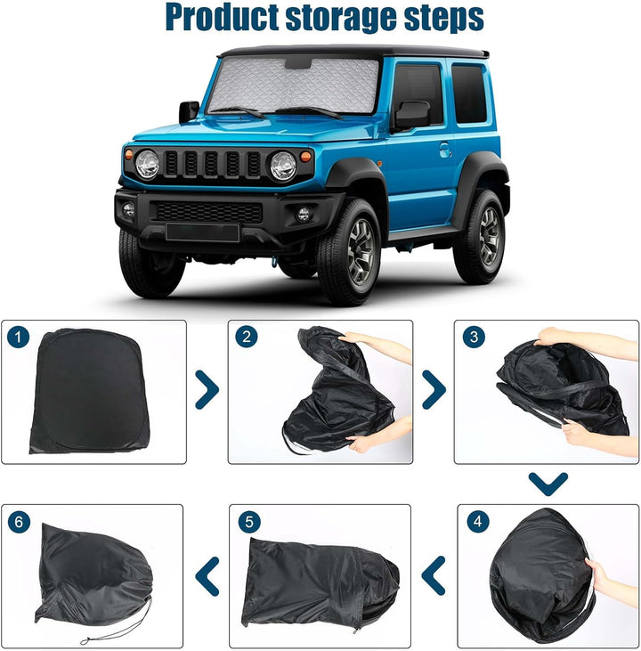 Auto Sonnenschutz Kompatibel mit Suzuki Jimny >2019 - Sonnenschutz Abdeckungen Frontscheibe Sonnensc