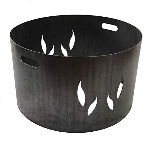 Wida Feuerstelle 68 cm rund für Holzkohle und Holz, Öl gerieben oder Pulverbeschichtet, Modern, Feue