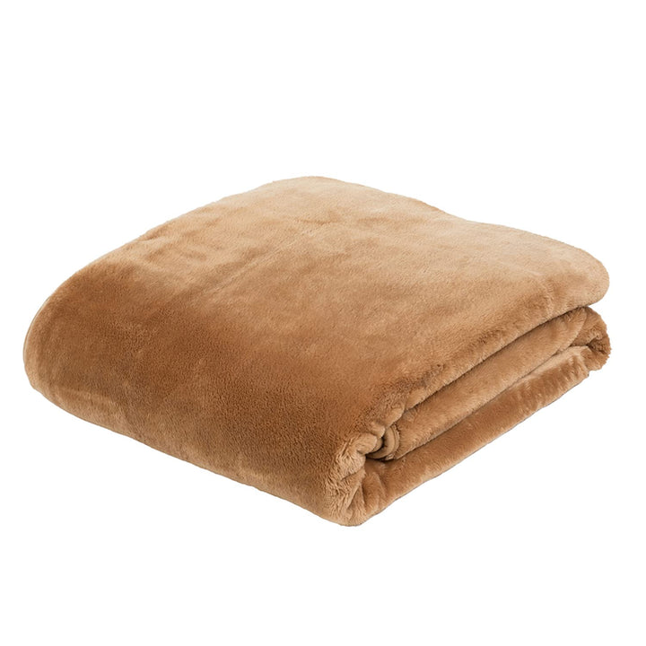 Gözze - Premium Cashmere-Feeling Wohn- und Kuscheldecke, 500 g/m², 130 x 170 cm - Sand, Offwhite San