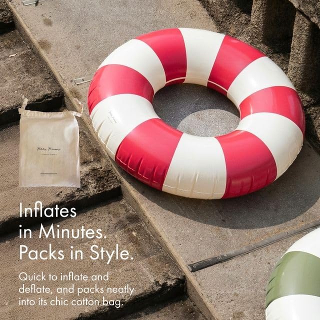 Petites Pommes Pool Inflatable Für Kinder – Robuster Schwimmreifen, Handbedrucktes Klassisches Strei