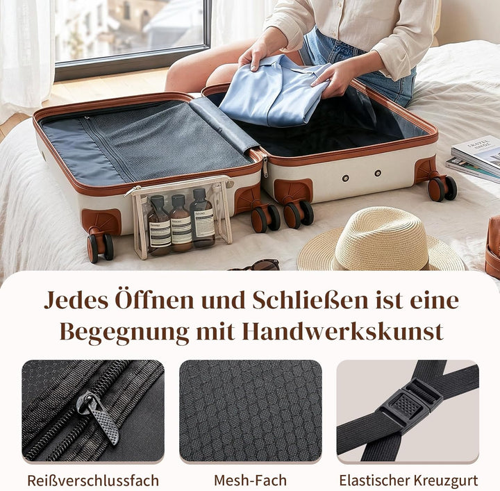 LEADZM Handgepäck Koffer aus ABS, Reisekoffer mit Rollen, Koffer & Trolleys, Hartschalenkoffer, Suit