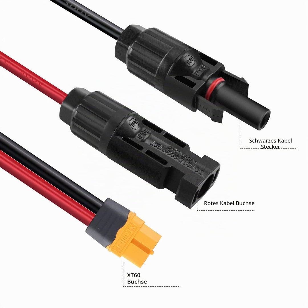 ZkeeShop Solarkabel 10AWG Kabel Solarstecker auf XT60 Adapter 6mm2 Kabel Solar Solarpanel Kompatibel