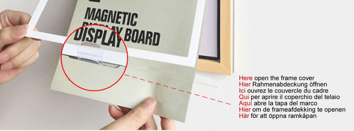 TUKA [4er] A3 Wechselrahmen Holz Natur mit Magnetverschluss, Acryl Info-Rahmen Plakatrahmen Posterra