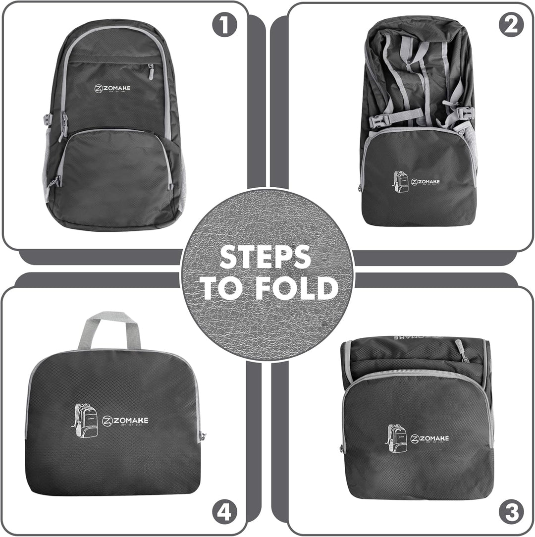 ZOMAKE Leicht Faltbarer Rucksack Packbare Backpacks 30L,Kleiner Faltbar Wanderrucksack Wasserdicht f