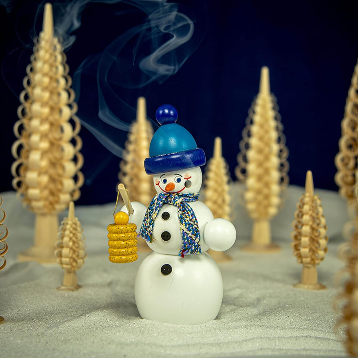 Seiffener Volkskunst | Räuchermännchen | Räucherfigur 16 cm | Schneemann | Original Erzgebirge | 122