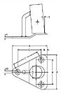 Yacht Steel Relingfuss - 5° 25mm, 86x85mm