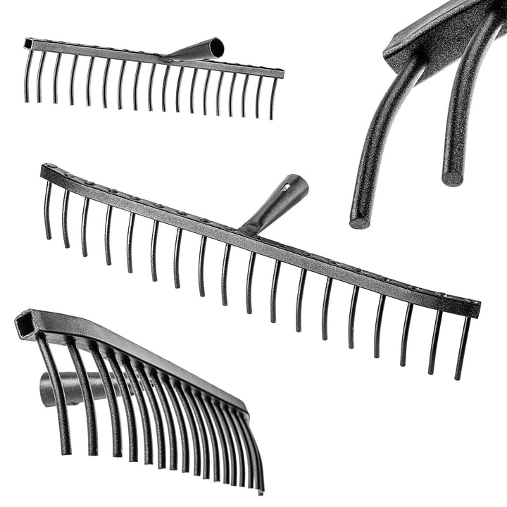 KADAX Gartenrechen aus Stahl, Steinrechen, Gartenharke ohne Stiel, Robuster Rechenkopf, Rechen für G