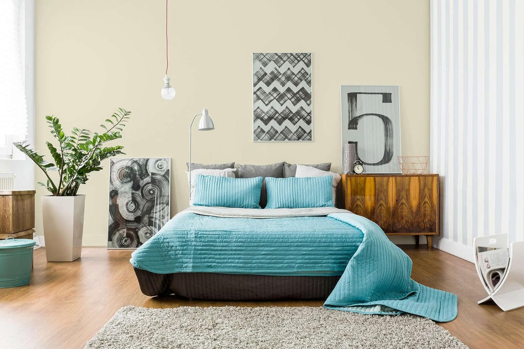 New Walls Premium Wandfarbe Grün, Champagner Liquid Luxury Dispersionsfarbe für Innenräume – 1 L 100