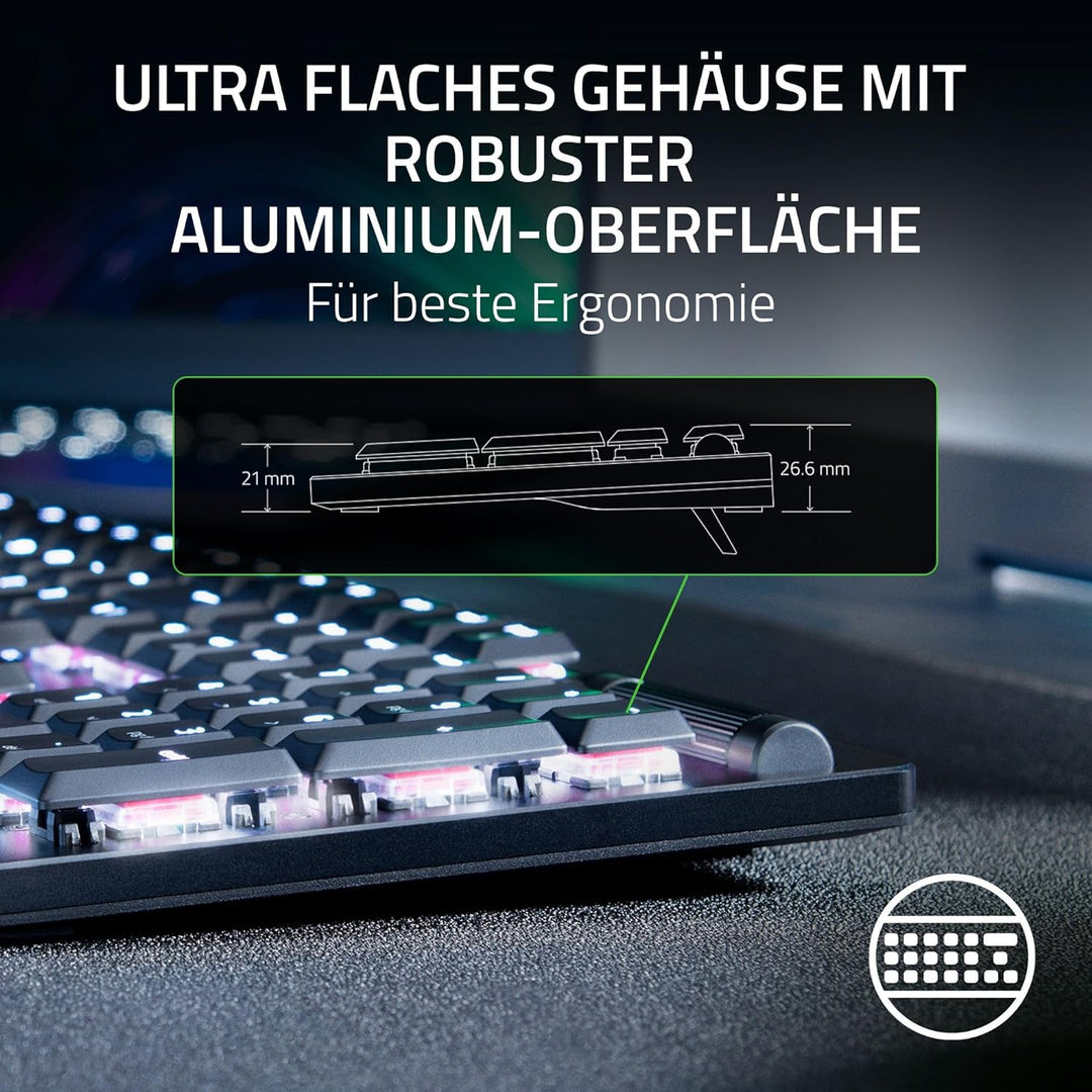 Razer DeathStalker V2 Pro (Red Switch) - Kabellose Optische Low-Profile-Gaming-Tastatur (Lineare Opt