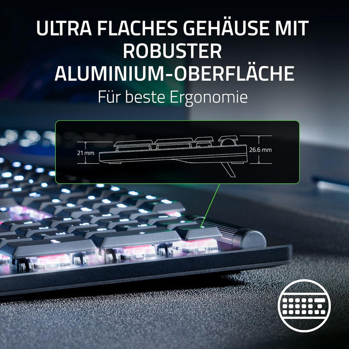 Razer DeathStalker V2 Pro (Red Switch) - Kabellose Optische Low-Profile-Gaming-Tastatur (Lineare Opt