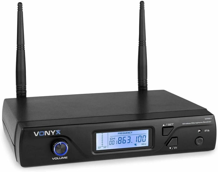 Vonyx WM61B BodyPack mit Headset und Empfänger - 16 UHF-Kanäle