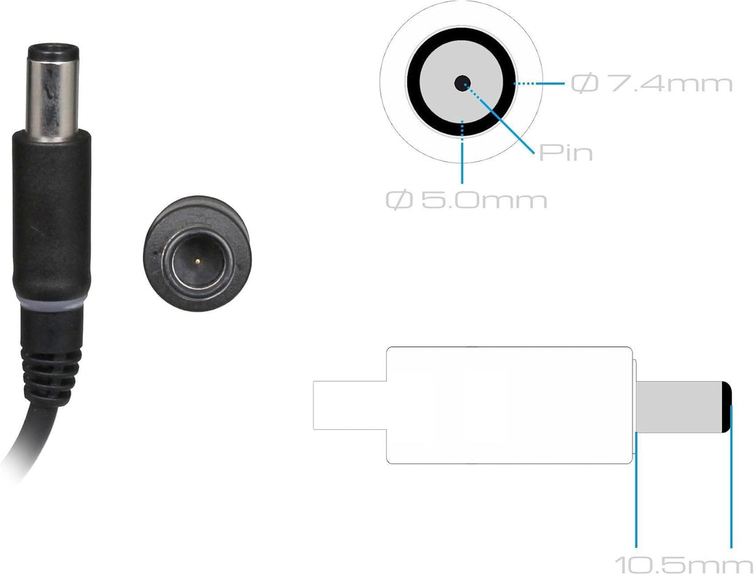 Dell 06C3W2 Original Netzteil 90 Watt abgerundete Bauform für XPS 14 (L401X), 17 (L702X), 15z (6190)
