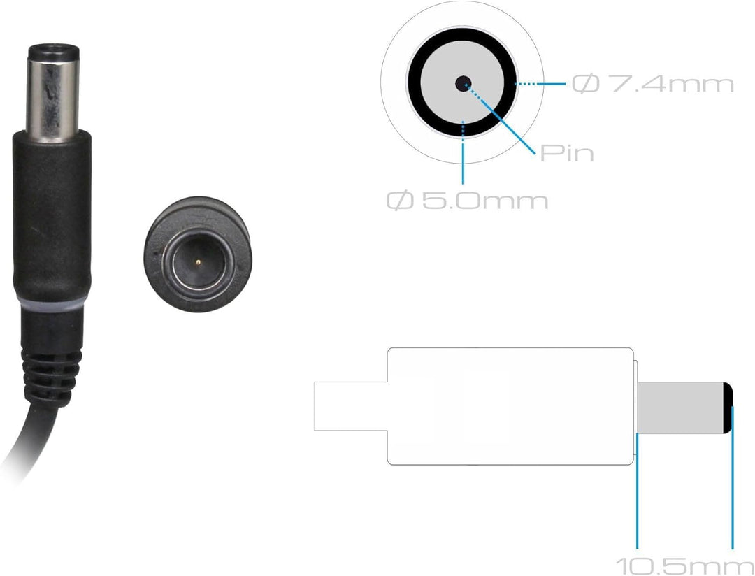 Dell 06C3W2 Original Netzteil 90 Watt abgerundete Bauform für XPS 14 (L401X), 17 (L702X), 15z (6190)