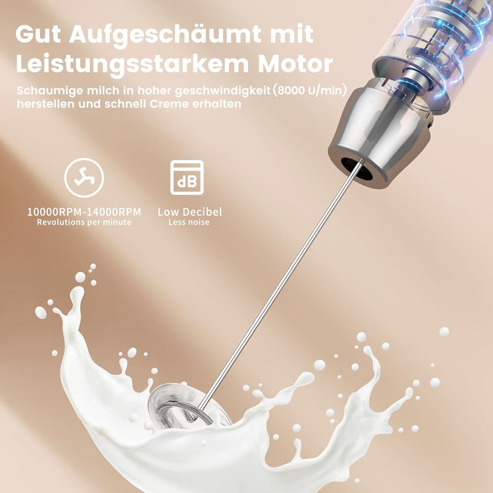 Maestri House Wiederaufladbarer Milchaufschäumer, Tragbarer Elektrischer Schaumbereiter, Wasserdicht
