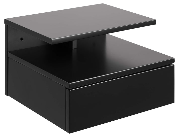 AC Design Furniture Fia Nachttisch mit 1 Schublade in Schwarz, 1 Stück, Wandschrank im Minimalistisc