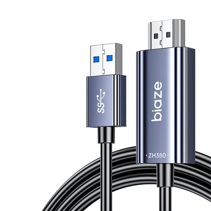 USB auf HDMI Adapter Kabel 1.5M, Unidirektional USB A 3.0 Stecker auf HDMI Stecker, 1080P 60Hz 5Gbps