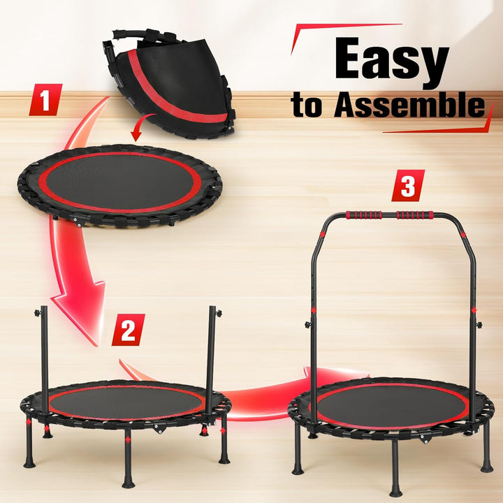 Mini Trampolin Indoor Erwachsene Ø101cm, Fitness Trampoline Klein,Jump Rebounder Workout,Tragfähigke