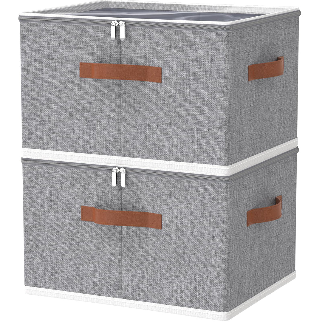 OUTBROS Aufbewahrungsbox mit Deckel, Faltbare Stoffboxen, Kleiderschrank Organizer, Unterbett Aufbew