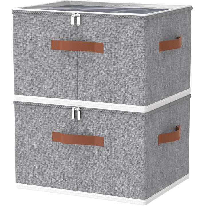OUTBROS Aufbewahrungsbox mit Deckel, Faltbare Stoffboxen, Kleiderschrank Organizer, Unterbett Aufbew
