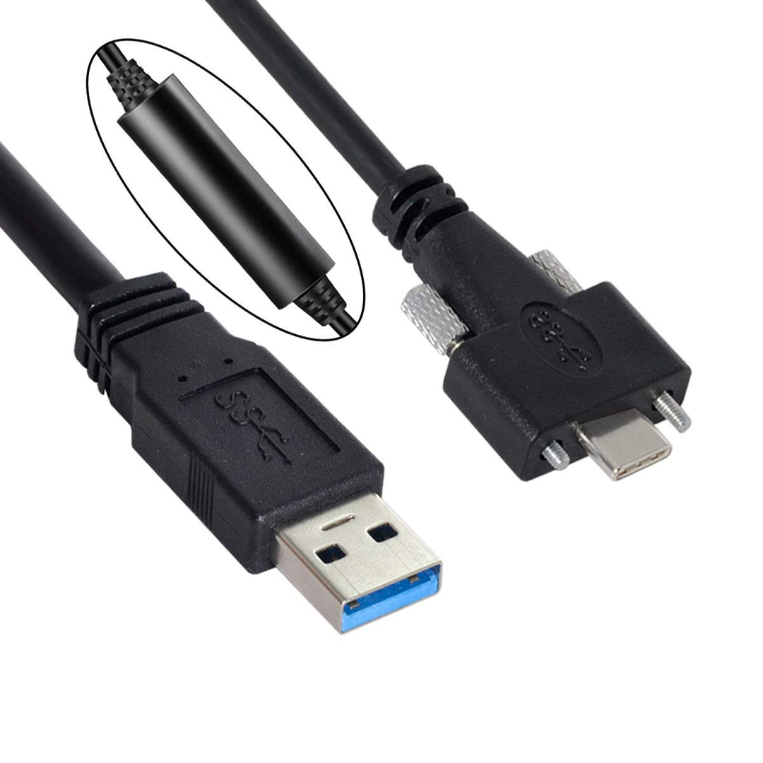 xiawai 8 Meter USB 3.1 Typ-C Doppelschrauben Verriegelung auf Standard USB 3.0 Datenkabel Halterung