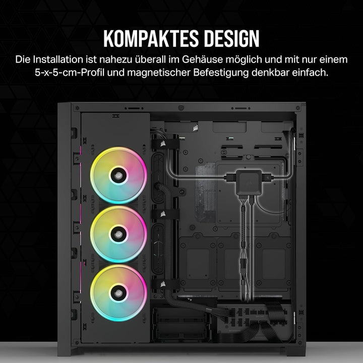 Corsair iCUE LINK System-Hub – Verbindet bis zu 14 iCUE LINK-Geräte – Reduziert Kabelgewirr – Innova