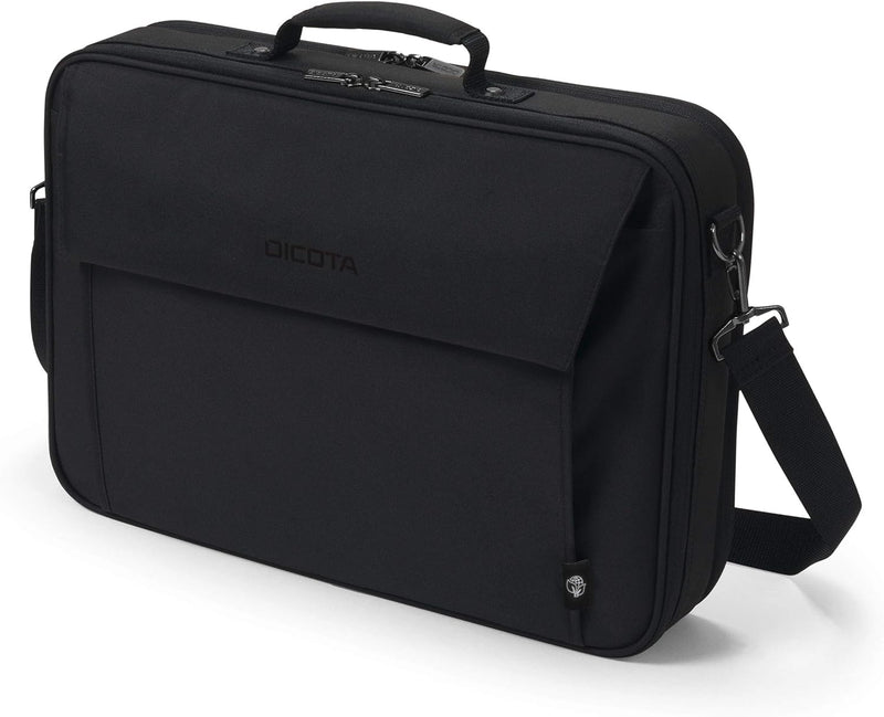 Dicota Eco Multi Plus Base 14-15.6 – Notebooktasche mit Schutzpolsterung und Dokumentenfach, schwarz