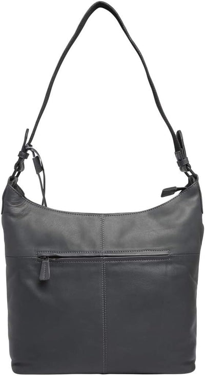 VOi Damen Leder Schultertasche Oleandra Holzkohle, Holzkohle