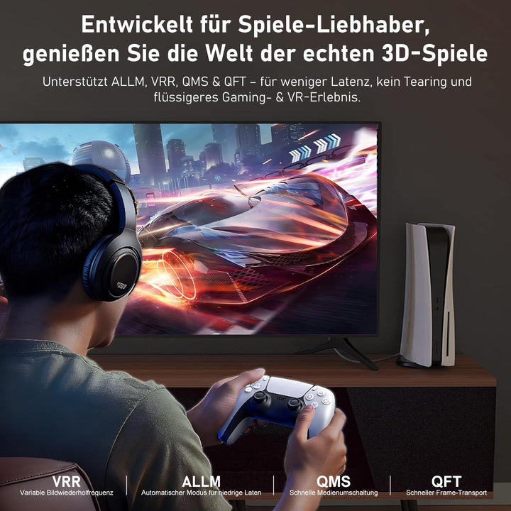 16K 8K HDMI Kabel 96Gbps 0.5m, Ultra High Speed HDMI Kabel unterstützt 16k@60Hz 8K@240Hz 4K@480Hz, e