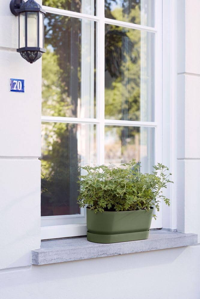 elho Greenville Pflanzgefäss Lang 50 - Übertopf für Aussen - 100% recyceltem Plastik - Ø 49.0 x H 18
