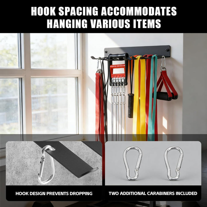 8 Platz Wandhalterung, Gym Rack Organizer, Home Gym Zubehör Aufhänger, Mehrzweck Workout Ausrüstung