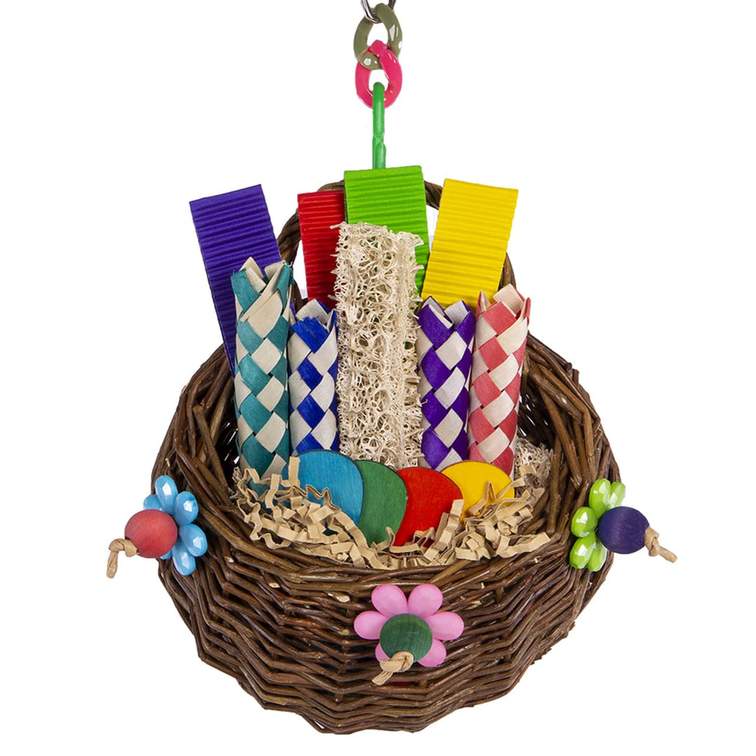 HappyBird | Hangy Nibble-Basket | Happy Nature Schredderspielzeug - Sittich, kleine Papageien, Knabb