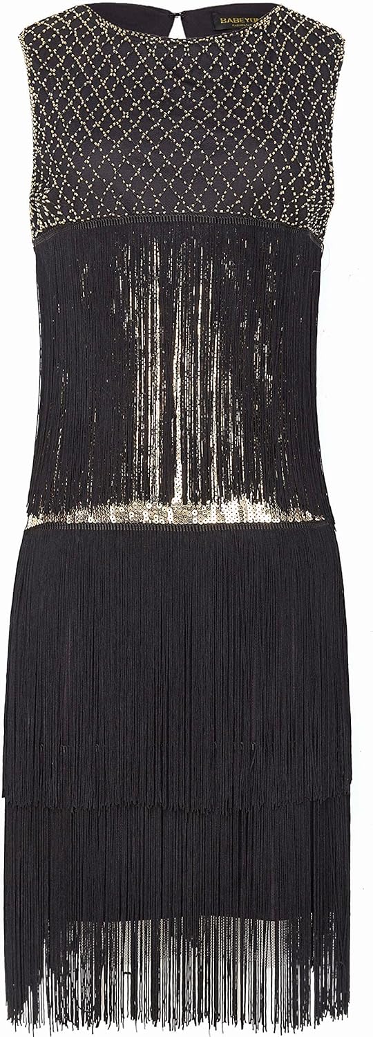 BABEYOND Women’s 1920s Charleston Dress - Knee-Length Cocktail Party Dress - 20s Flapper - Women’s G