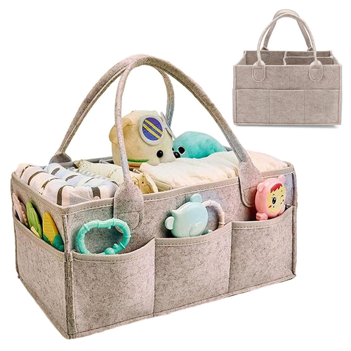 Wickeltasche Organizer,Baby Windel Caddy Organizer,Tragbarer Filztasche mit Fächern Wickelorganizer,