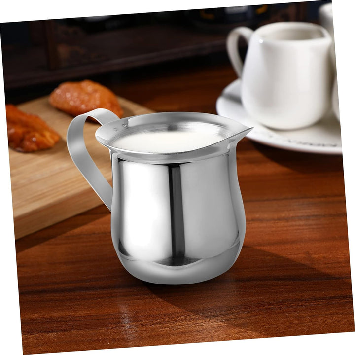 Angoily 3 Stück Edelstahl Milchkanne 90 Ml mit Spitzem Ausguss und Bequemem Griff für Espresso Kaffe