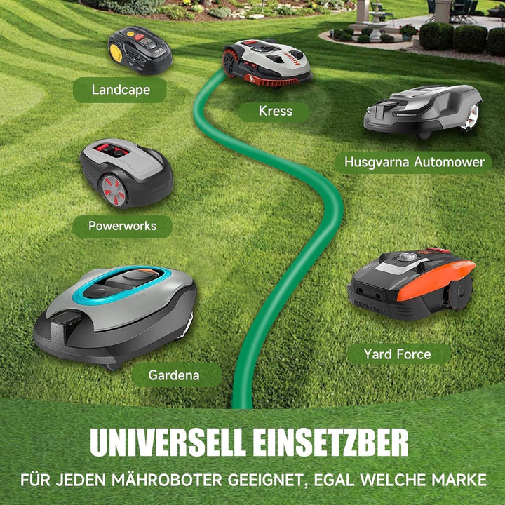 HAUSPROFI 250m Begrenzungskabel Mähroboter Set mit 750 Haken & 20 Verbindern, Ø2.7mm Begrenzungsdrah