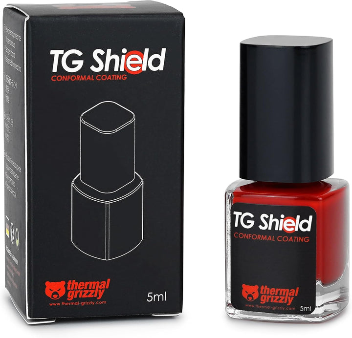 Thermal Grizzly - TG Shield (5ml rot) - Schützt Komponenten vor flüssiger Wärmeleitpaste und Kurzsch