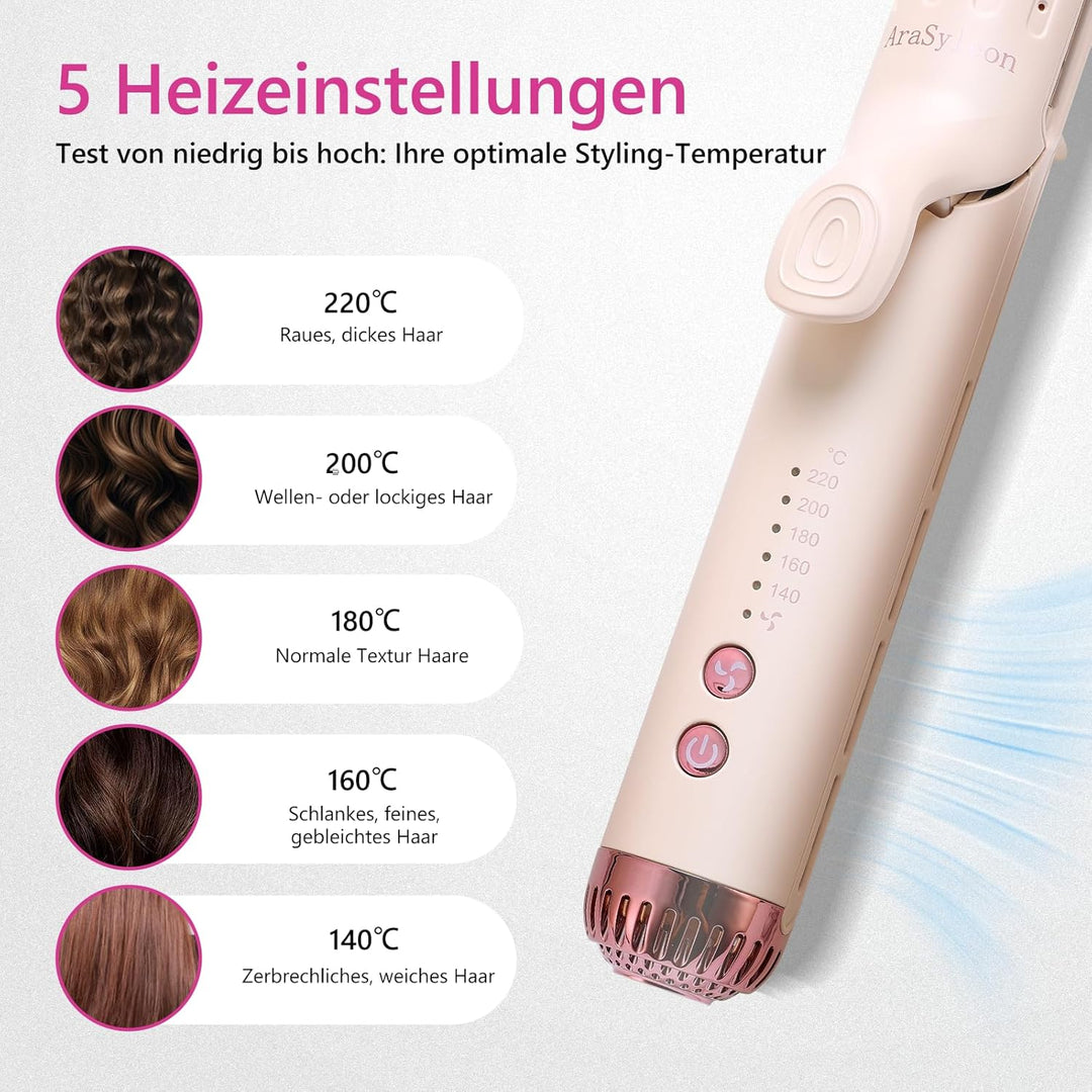 Glätteisen Locken und Glätten, 2-in-1 Haarglätter und Lockenstab mit Lüftungsschlitz, Haarglätter mi