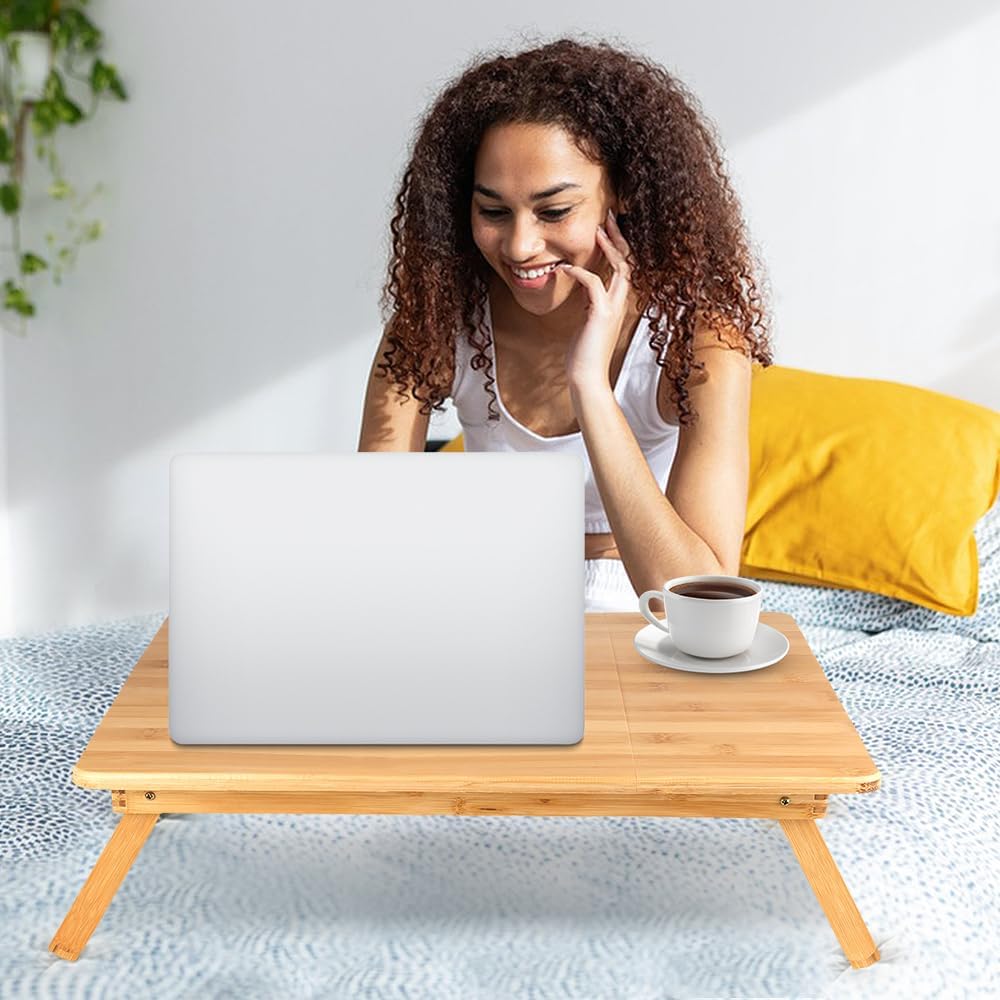 Laptoptisch, klappbarer und höhenverstellbarer Notebooktisch, mit Lüftungslöchern, für Links- und Re