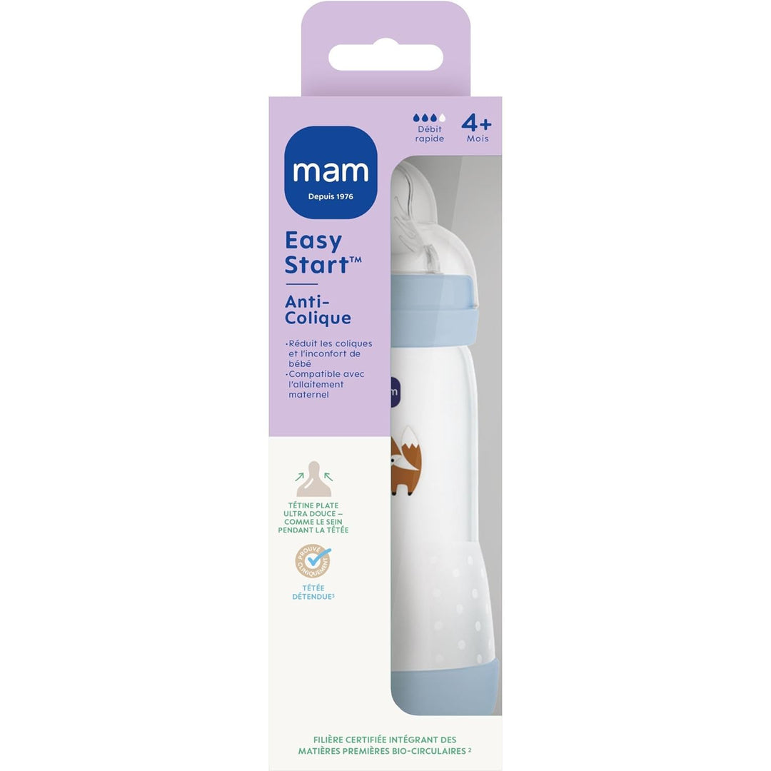 MAM Easy Start Anti-Colic Flasche 4+ Monate, schneller Durchfluss (320 ml) Ocean – Flasche zur Reduz