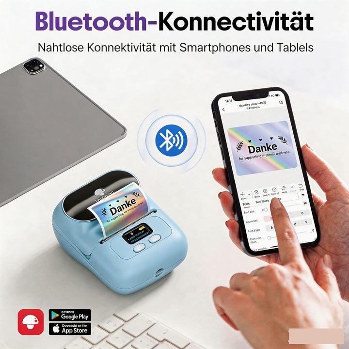 Phomemo M110 Bluetooth Etikettendrucker Barcode Etikettendrucker beschriftungsgerät Selbstklebend La