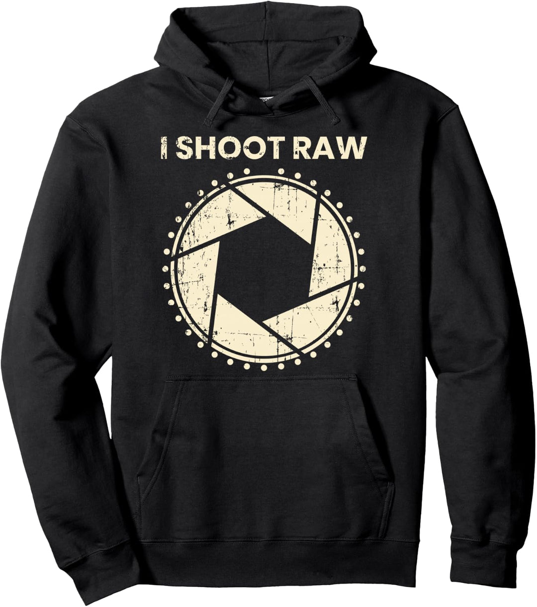 Fotografen T-Shirt - I Shoot Raw Kamera Blende Retro Pullover Hoodie