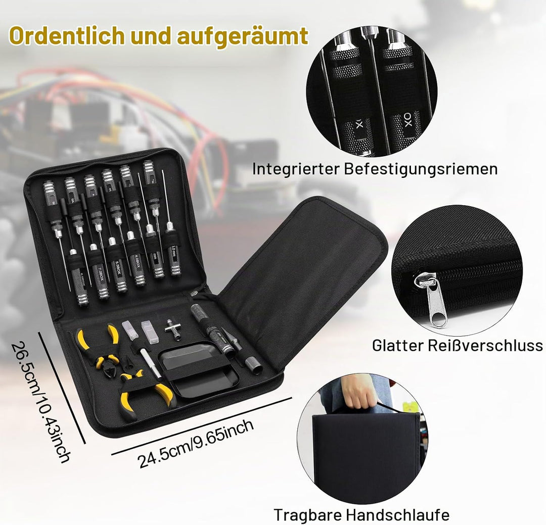 19 in 1 RC Werkzeugsatz, RC Schraubendreher Tools Set Sechskant Sechskantmutter Kreuzschraubendreher