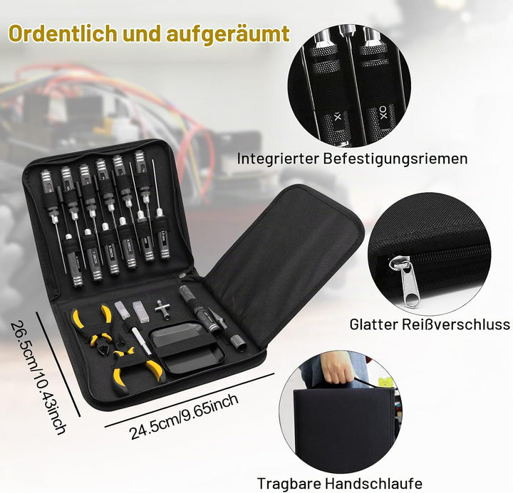19 in 1 RC Werkzeugsatz, RC Schraubendreher Tools Set Sechskant Sechskantmutter Kreuzschraubendreher