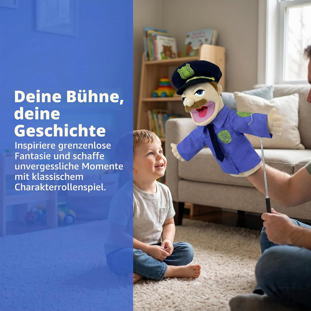 LOMTRATS Theater-Handpuppen für Kinder,inklusive Lehrer,Polizist,Bauer,Pirat,Detektiv usw.mit bewegl